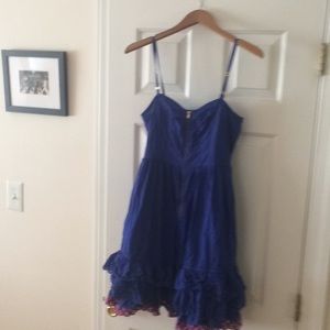 Tracy Feith Electric Blue Strapless Dress